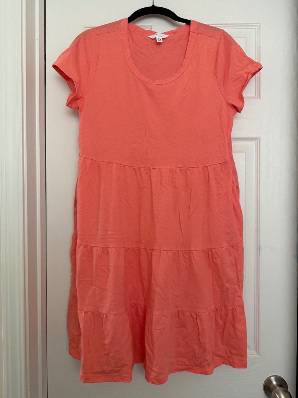 Time and True Comfy Cotton Dress Size L 8-10 Peach Salmon